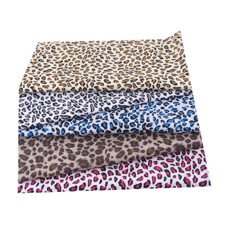 5 Stuks 100% Katoen Leopard Patch Kleding 25*25Cm Voor Naaien Doek Patchwork Handwerken Diy Handgemaakte Materiaal