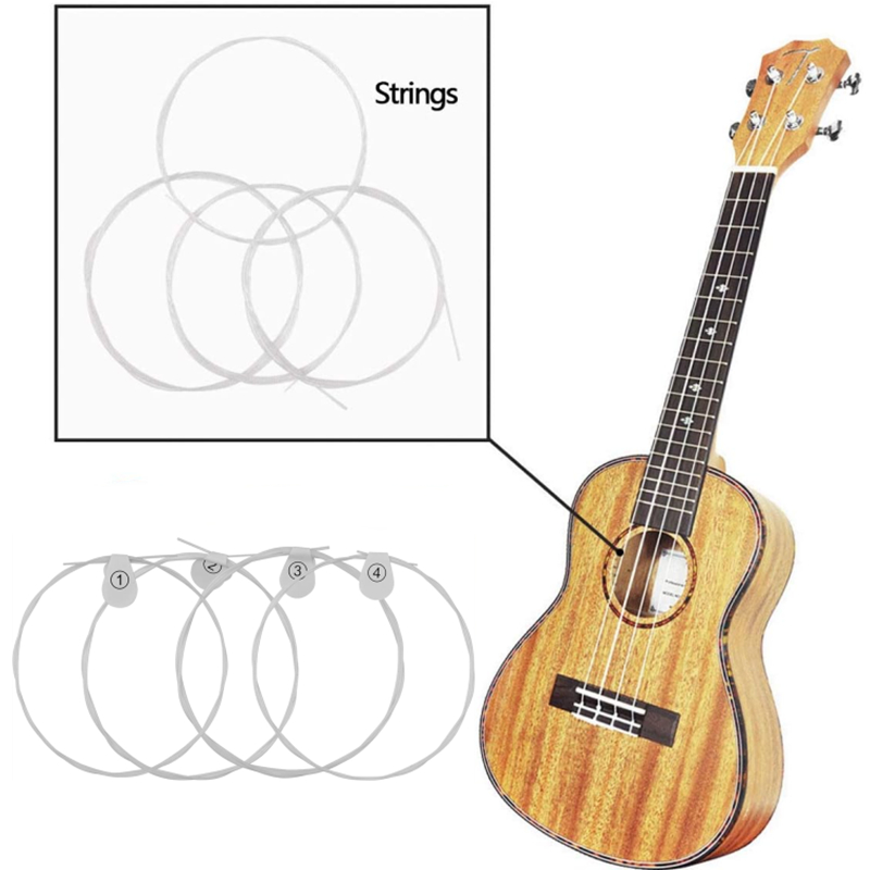 Juego de 5-1 cuerdas de ukelele de nailon Hawaii, cuatro cuerdas para guitarra 1.a-4a cuerdas, 4 unidades/juego, accesorios para instrumentos musicales de guitarra clásica
