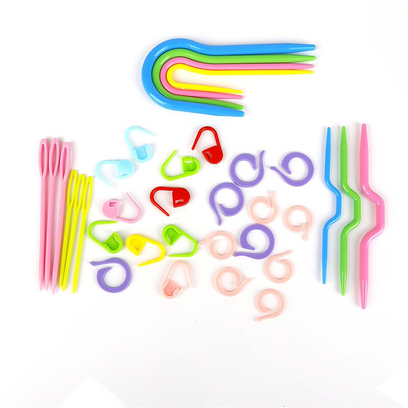 1 set ABS Plastic Knit Stitch Breinaalden Haaknaald Plastic Markers Naald Clip Craft Haakt Breien Locking Stitch: 53pcs Full set