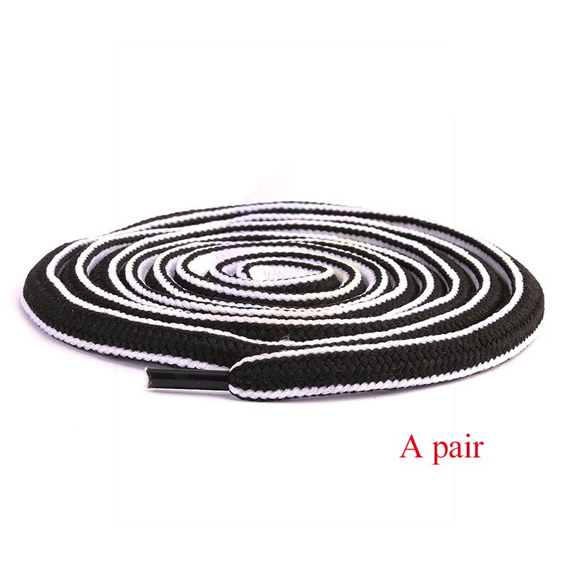 1 Pair Semi-circular Shoelaces Top Polyester Color Match Classic Shoelace For Sneakers Sports Shoes String 130 cm: Black
