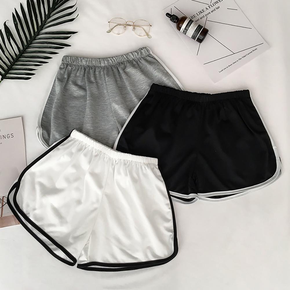Sommer kvinder afslappet patchwork krop fitness træning stretch tynde slanke shorts