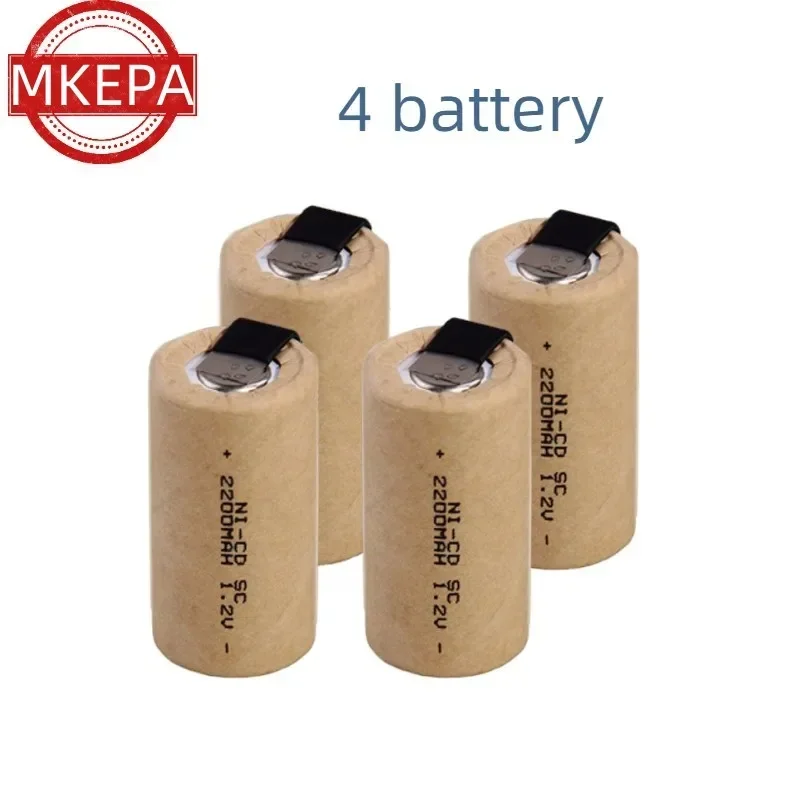 Wkrętak wiertarka elektryczna baterie SC 1.2V 2200mAh Sub C akumulator Ni-Cd z zakładką elektronarzędzie ogniwa NiCd SUBC: Black