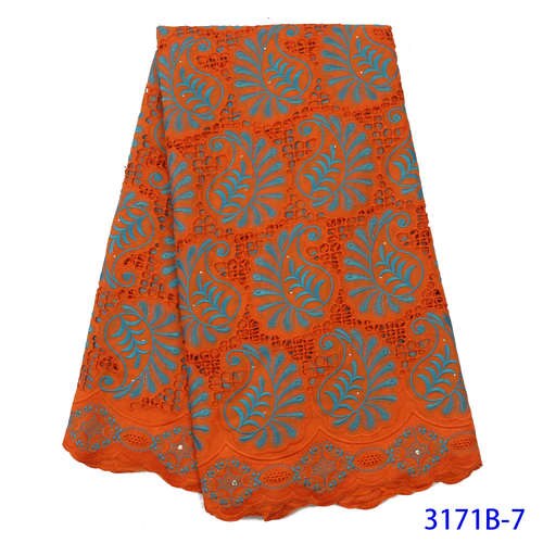 Lo último en Tela de encaje de malla Africana blanco puro para vestido de boda bordado, encaje nigeriano, encaje suizo de gasa, YA3171B-5 de Suiza: Picture 7