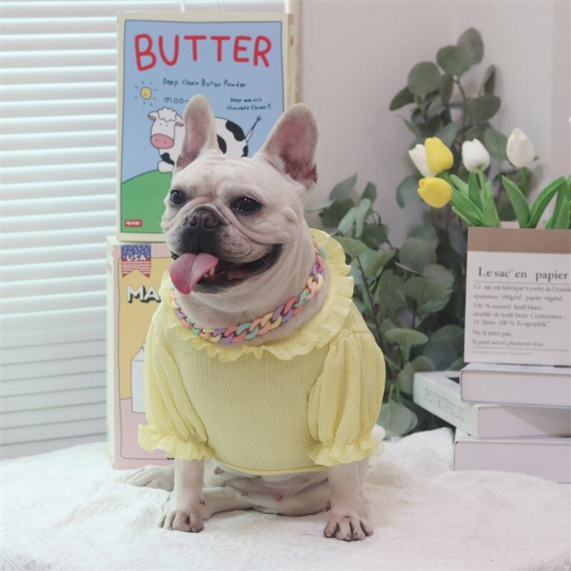 Dog Summer Clothes for Small Medium Dogs Sweet Frenchie Bulldog Tshirt Ice Silk Dog Vest Dog Girl Clothing Pug Cooling Vests