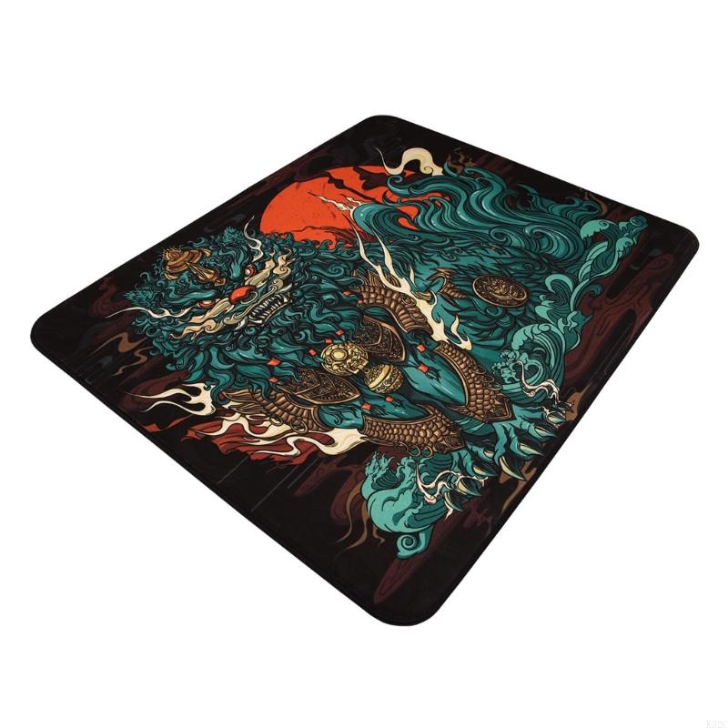 K32C gamingmuiskussen met niet-gestikte randen, uitgebreide muispad polyester geweven stof niet-slipbasis 14.17x11.81in