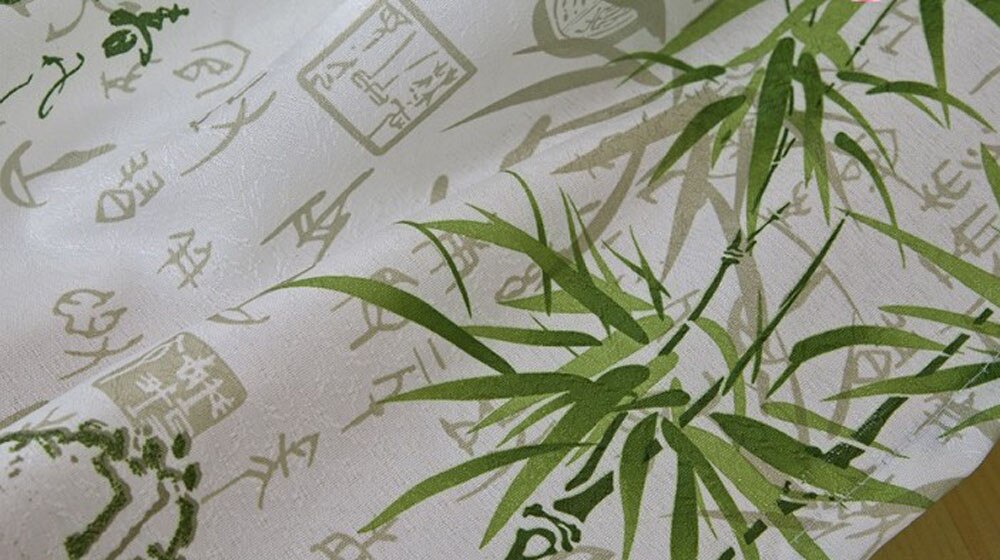 Retro bambu kuvio calico verho valmiin tuotteen kangas ikkunan verhot olohuoneen sisustamiseen шторы в гостинную