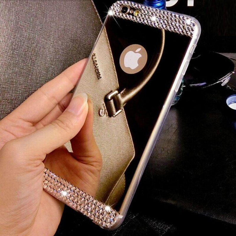 Specchio di Lusso 3D Cassa Del Rhinestone per Huawei P30 Pro P20 Lite Molle Della Copertura di Tpu per Huawei Nova 3 3i 2 2i Telefono Custodie Diamante