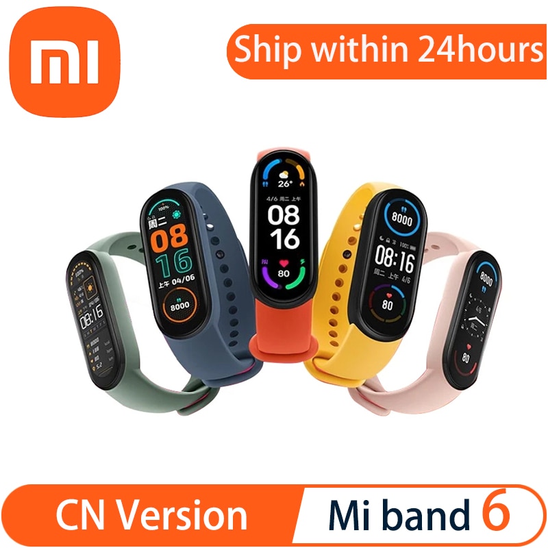 Xiaomi Mi Band 6 Smart Bracelet 5 Color AMOLED Screen Miband 6 Blood Oxygen Fitness Traker Bluetooth Waterproof Smart Band