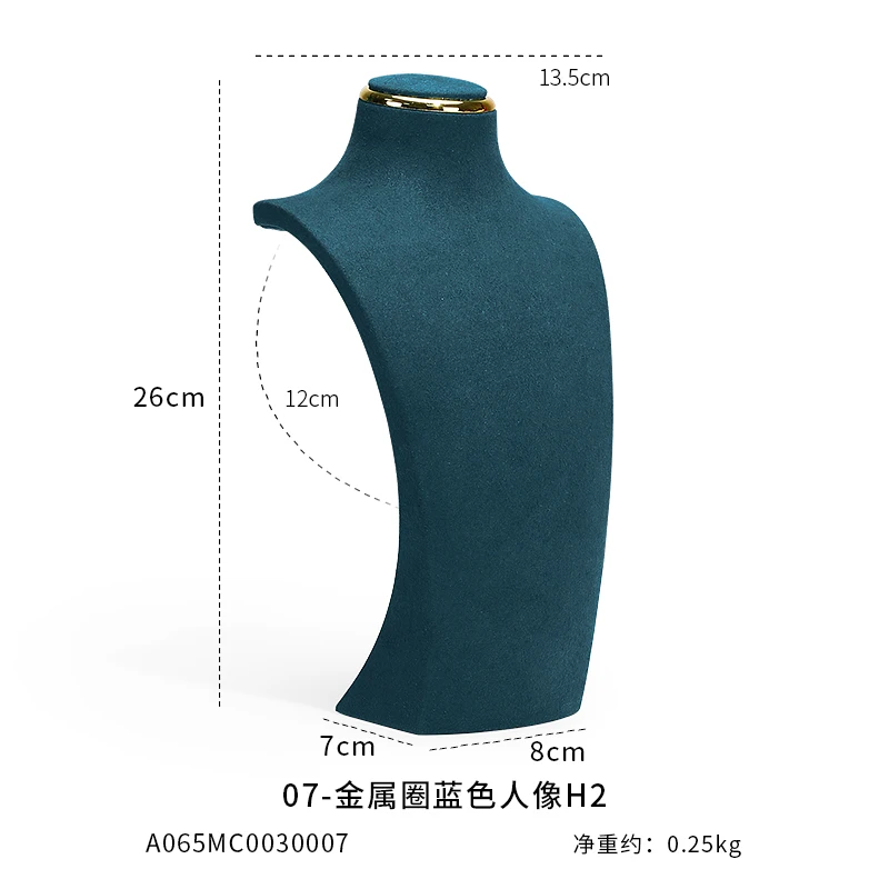 Halskæde display stand metal microfiber vindue model hals display stand vedhæng hængende hals hals hylde ny: Sølv