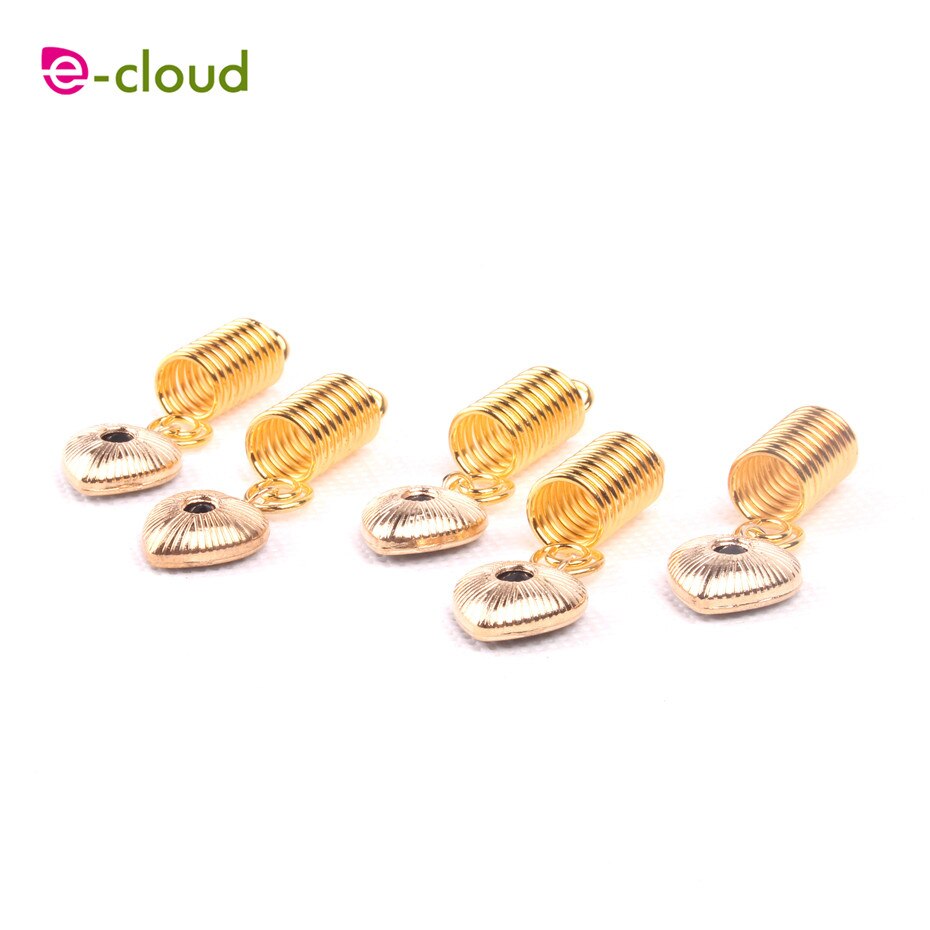 Gold metal spring tube ring dreadlock beads for braids hair beads for dreadlocks adjustable hair braid cuff clips