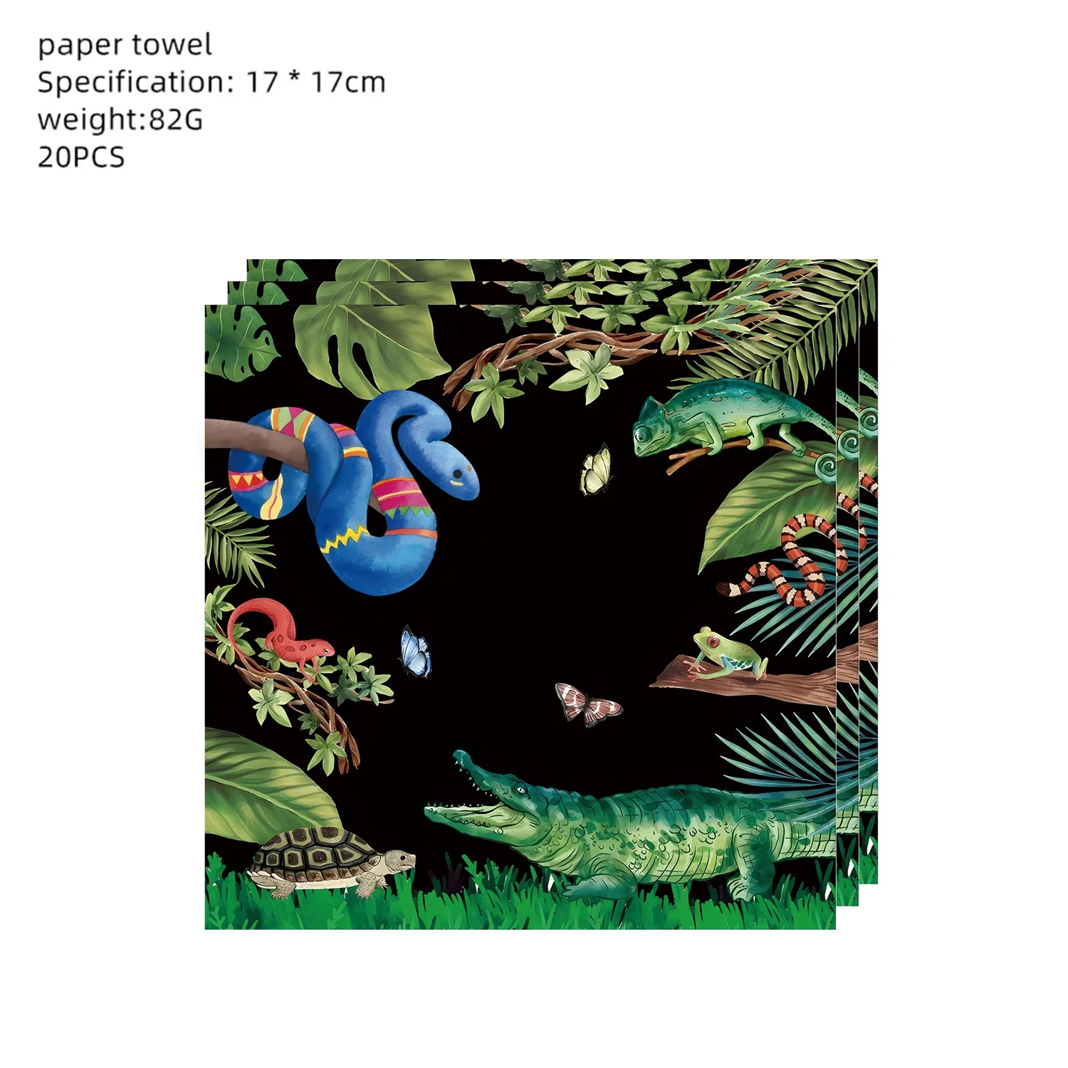 Reptile Birthday Party Decoration Lizard Snake Crocodile Paper Cups Plates Napkins Tablecloth Balloons for Kid Boy Baby Shower
