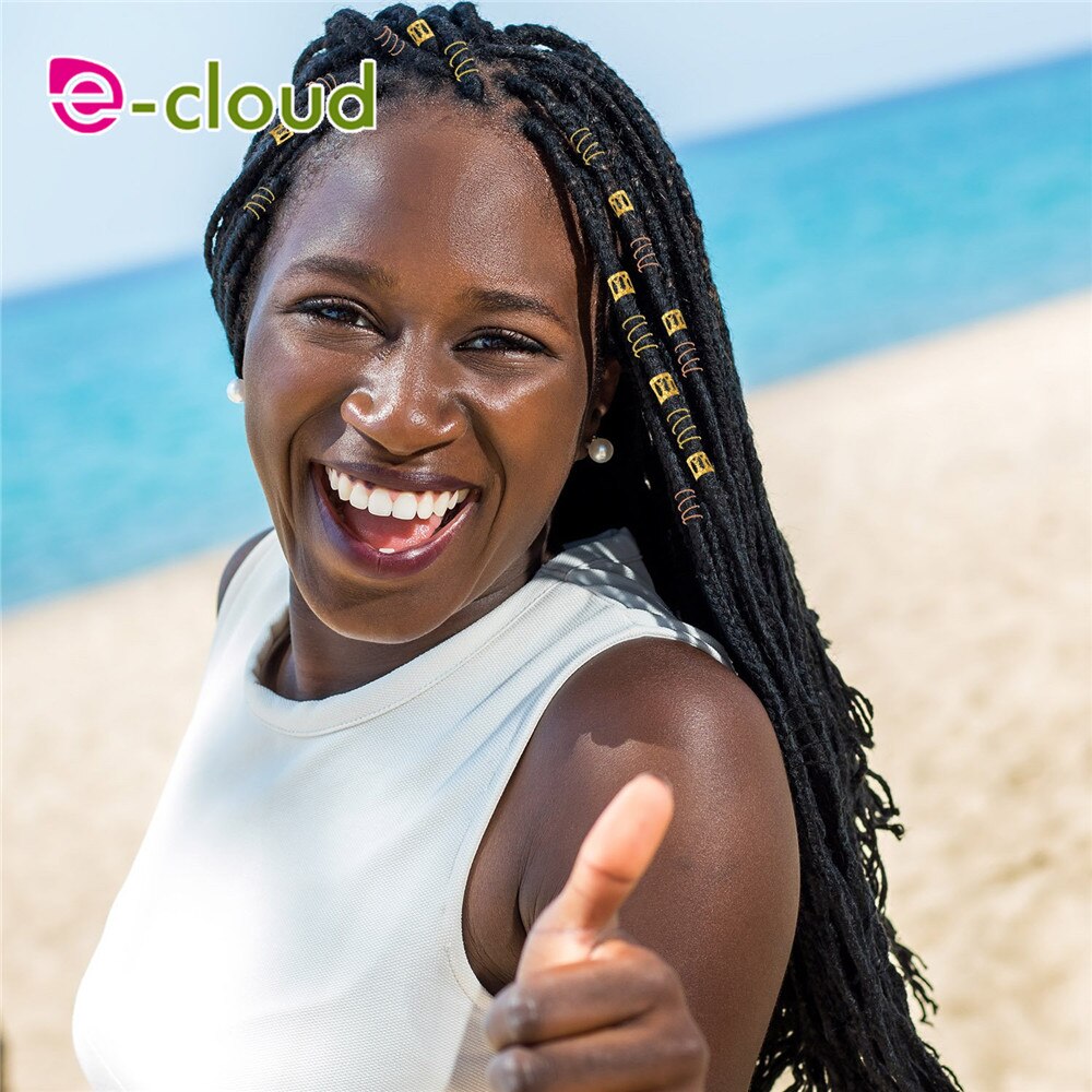 Anillos de Metal para el pelo, cuentas trenzadas para el pelo, accesorios para la decoración del cabello con caja de almacenamiento, 130 piezas