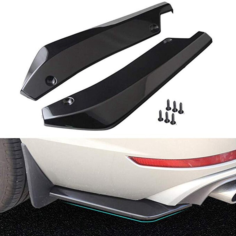 2Pcs Universal Car Rear Bumper Lip Diffuser Splitter Spoiler Scratch Protector