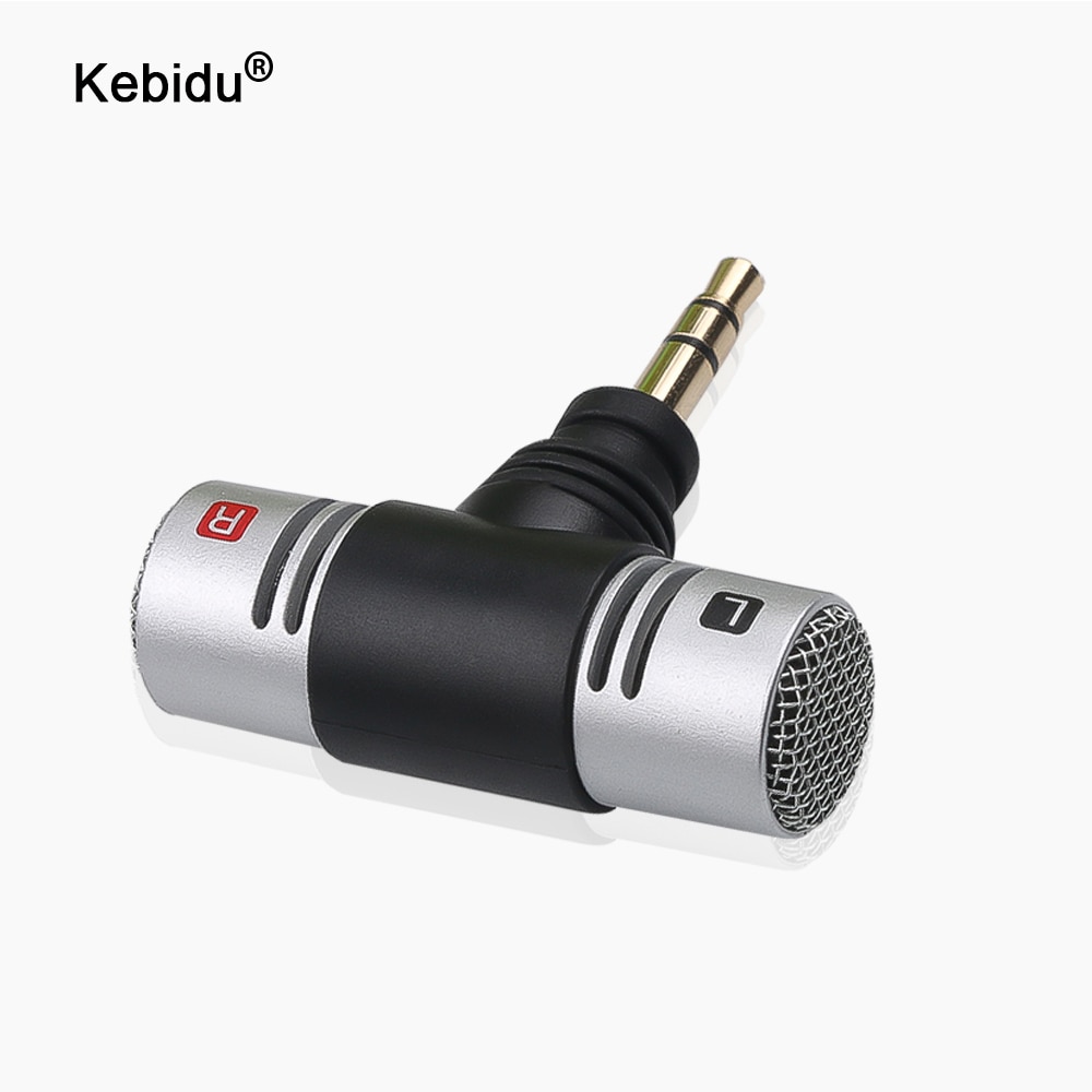 kebidu Mini Stereo Microphone Condensador Dual Mic 3.5mm Electret Condenser Stereo Mini Jack for Recorder
