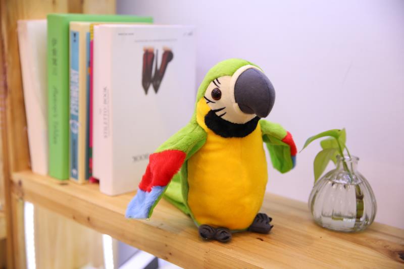 Juguete de loro eléctrico que habla para niños, juguete suave eléctrico que graba y agita las alas, de cumpleaños