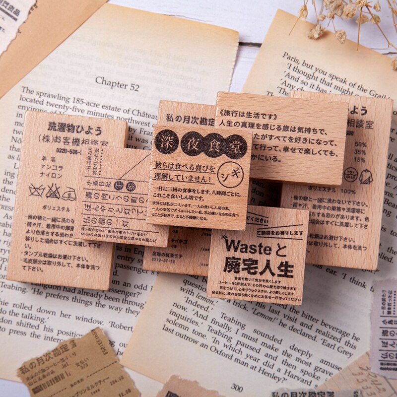 Sellos de goma madera para scrapbooking, sellos estándar para casa de impresión de Tokio, 10 unids/lote