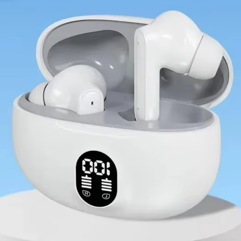 Headset 895B TWS Wireless Headphones Game Bluetooth Headphones with Microphone Noise Reduction High Fidelity Bass Earphones: WHITE
