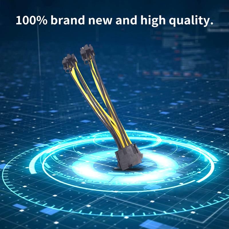 EPS CPU 12V 8 Pin to Dual 8 (6+2) Pin PCIE Adapter Power Supply Cable PCI-E Adapter Cable PCI-E 8pin to 8pin Converter 25cm