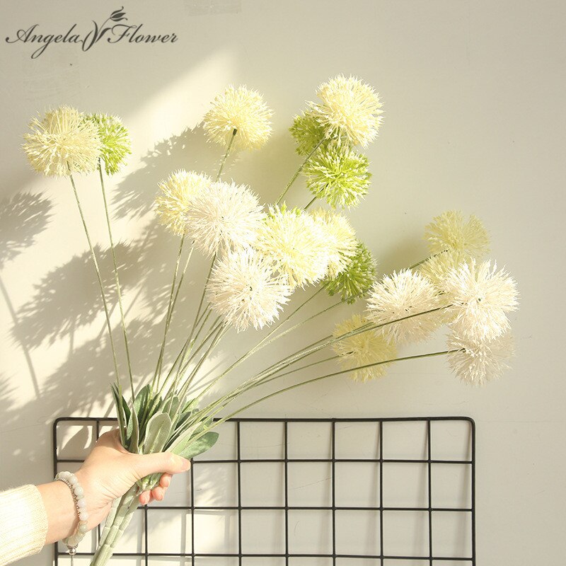 72cm konstgjorda blommor pompom maskros lök boll växter gren dekor blomma hem trädgård hotell gör det själv bröllop blomma väggmaterial