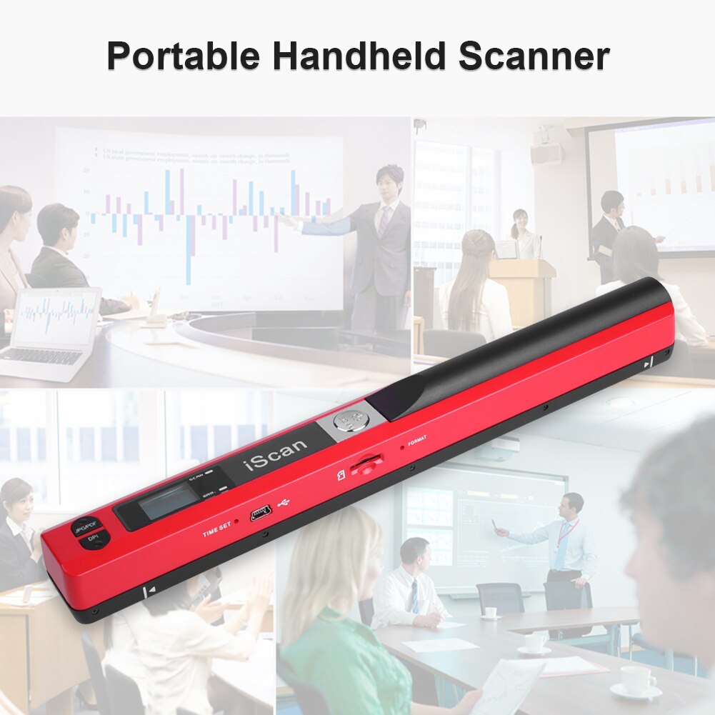 900DPI Portable Handheld Scanner Document Image A4 Pen Scanner USB2.0 Scaner With 32G Card Support JPG PDF Format