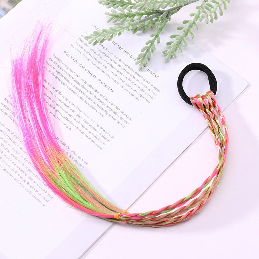 1PCS Girls Elastic Hair Band Rubber Band Hair Accessories Wig Ponytail Headband Kids Twist Braid Rope Headdress Hair Braider: 01