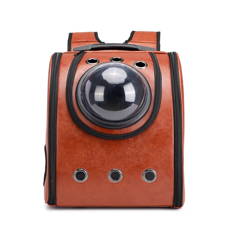 pet puppy cat bag pet space capsule dog travel carrier space leather capsule pet dog carrier backpack sports outdo: Burgundy