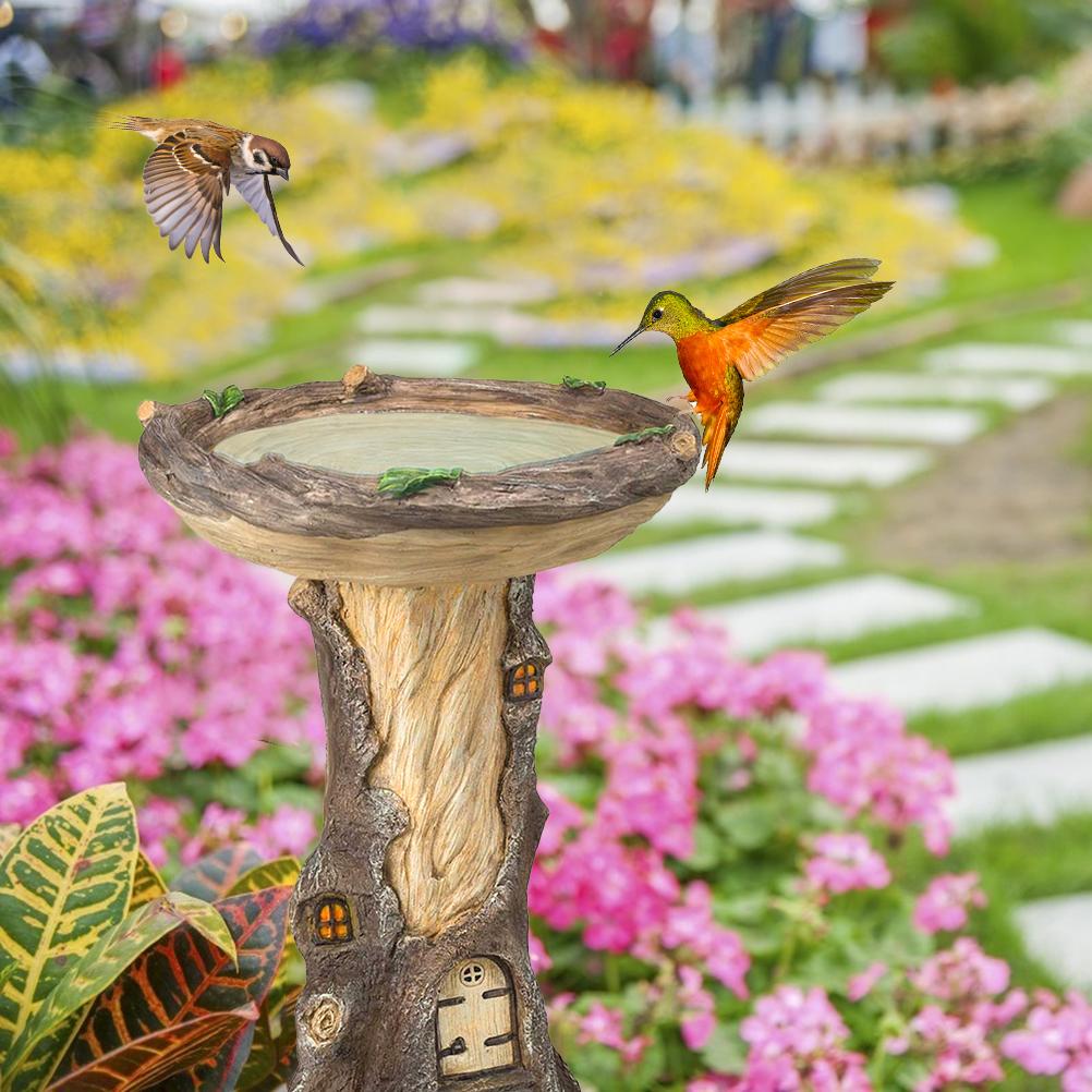 Fairy Vogel Bad Polyresin Vogel Feeder Desktop Ornament Voor Indoor Outdoor Decoratie