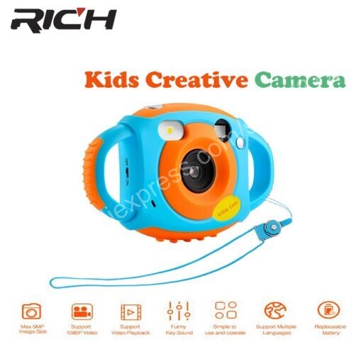 upgraded lithium battery Mini Kid Cameras 5MP HD Projection Digital Camera Fotografica Digital Portable Cute Neck Child: Default Title