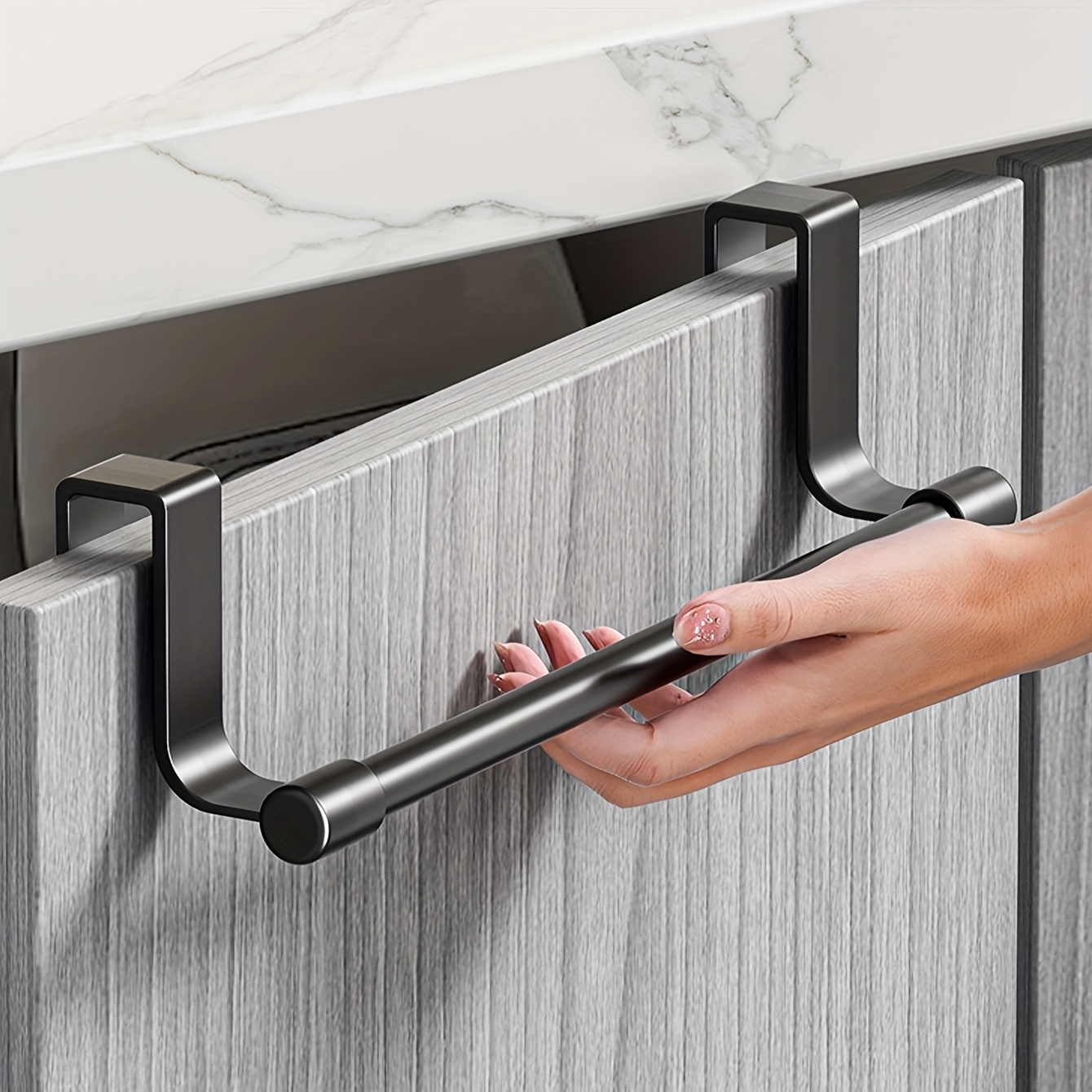 Porte-serviettes mural pour armoire de cuisine, un support en tissu peu encombrant adapté aux maisons et aux salles de bains, aucun perçage requis