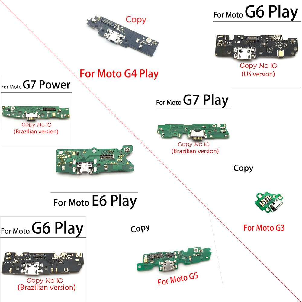 Cable flexible para Motorola Moto G30, G3, G4, G5, G6 Play, G8, X4, G7, Cargador USB, conector de puerto de carga, 10 unids/lote