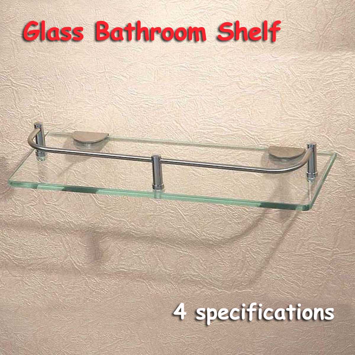 Glass Shower Shelf Bathroom Rack Organizer Holder Rectangle Tier Bathroom Hardware Shampo Mirror Front Rack Wall Mount Shelf
