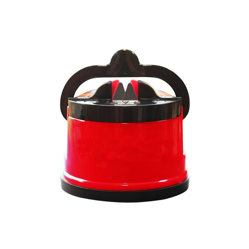 Suction cup sharpener with patch Household sharpener Kitchen gadgets Quick sharpener Multi-function tool: red