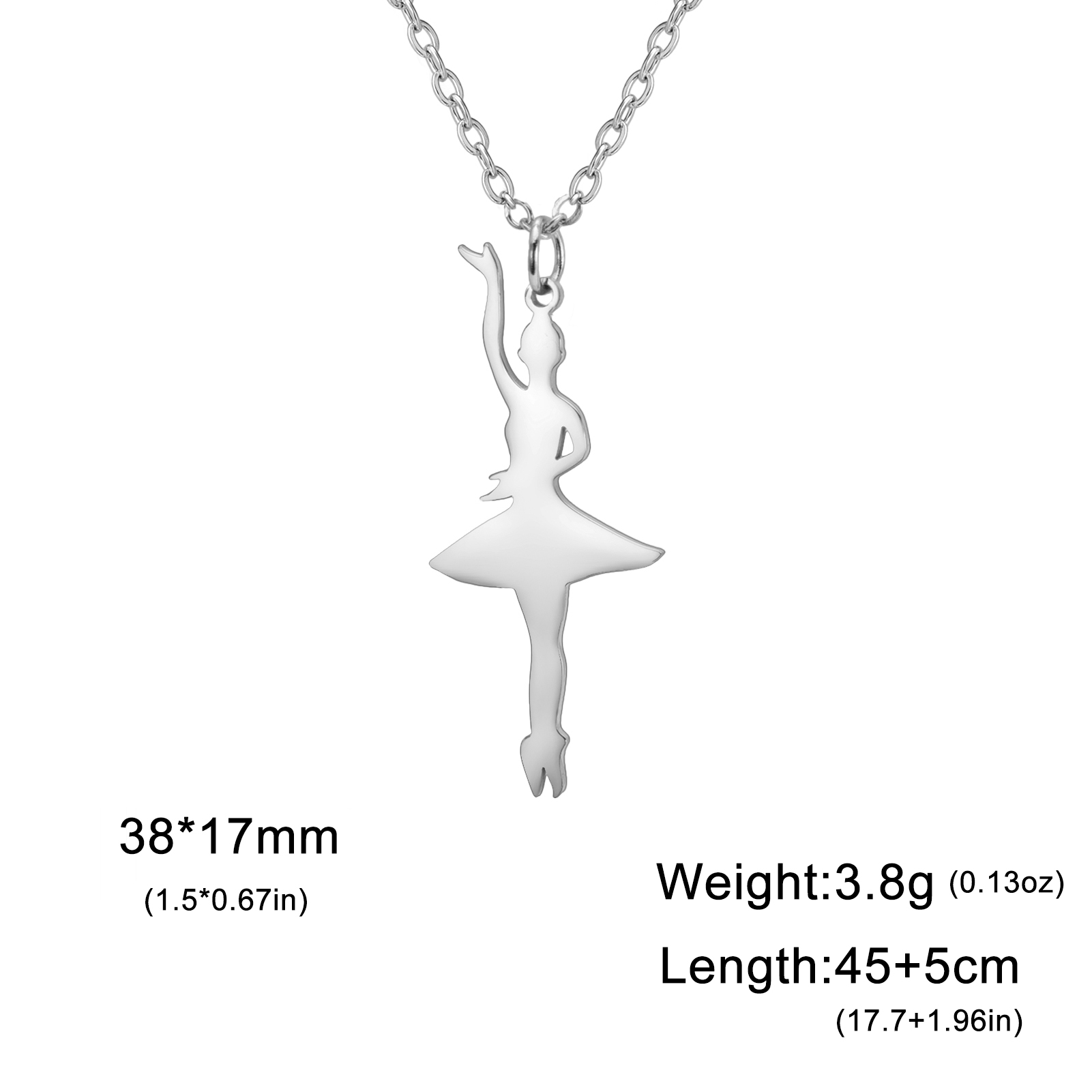 Cazador Ballet Ballerina Dansend Meisje Hanger Kettingen voor Vrouwen Rvs Sieraden Ketting 2025: Licht Geel Kleur