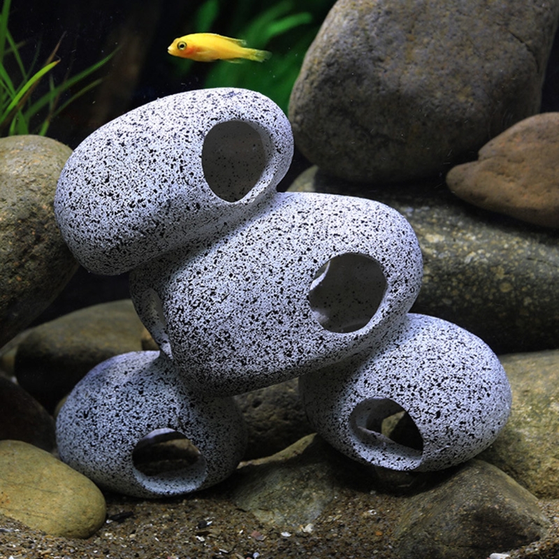 Aquarium Rock Cave Fish Tank Pond Hideaway for Shrimp Cichlid Hiding Breeding Spawning Hideout Decor Ornament