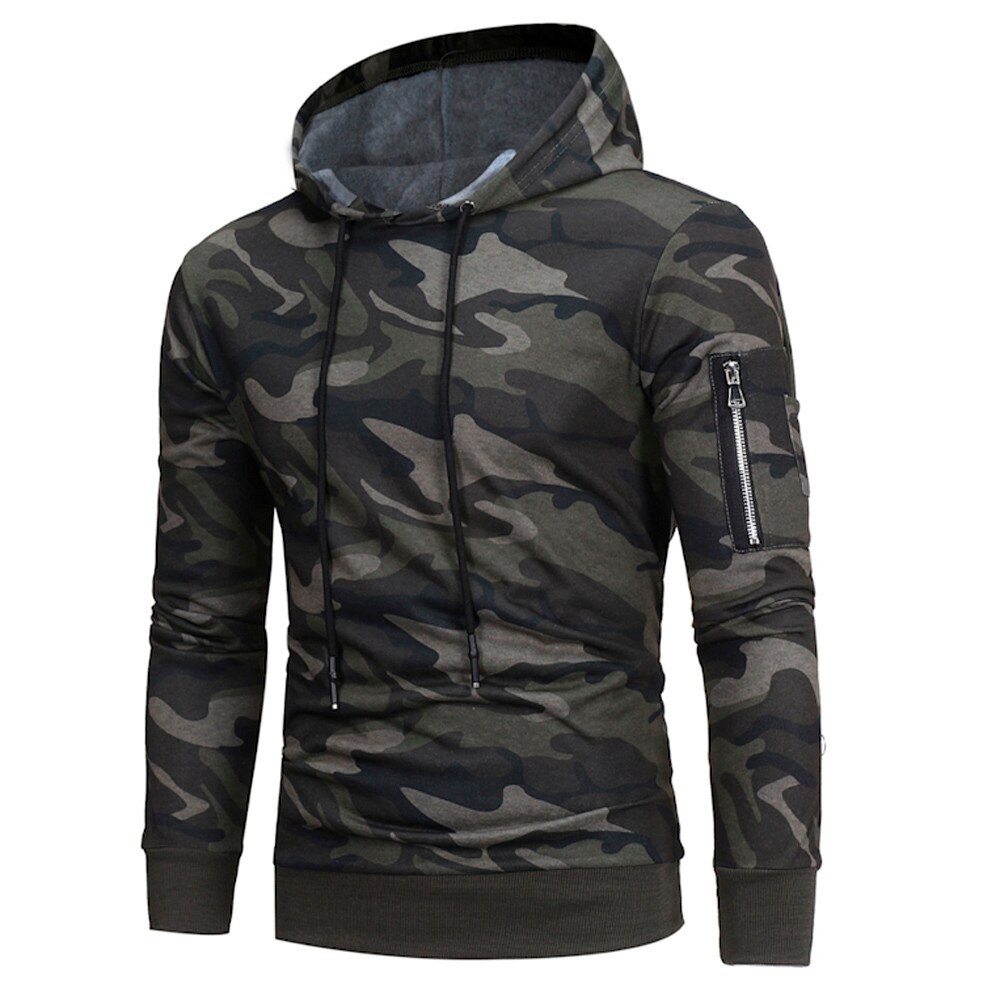 Cool sudaderas con capucha sudadera para hombre Casual de manga larga Sudadera con capucha Camouflage Tops chaqueta abrigo prendas de vestir толстовка мужская @ 40: 1 / M