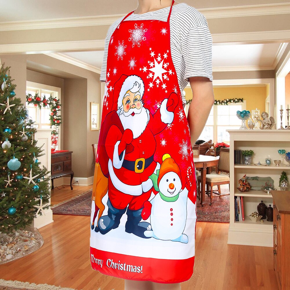 Christmas Aprons Adult Santa Claus Aprons Women and Men Dinner Party Decor Home Kitchen Cooking Baking Cleaning Apron: 5