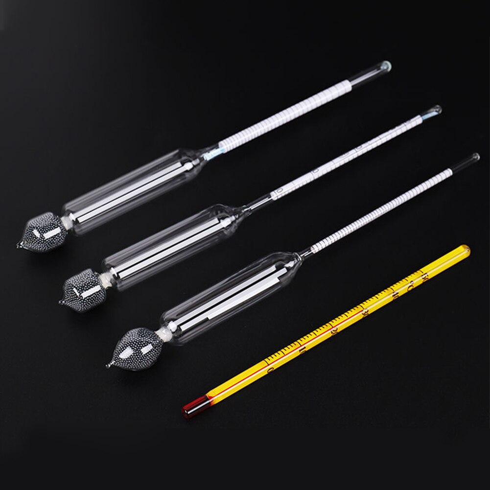 Meten Nauwkeurige Alcohol Hydrometer Set Wijn Bier 100Ml Cilinder Whisky Met Houten Box Tester Geest Liquor Home Brew