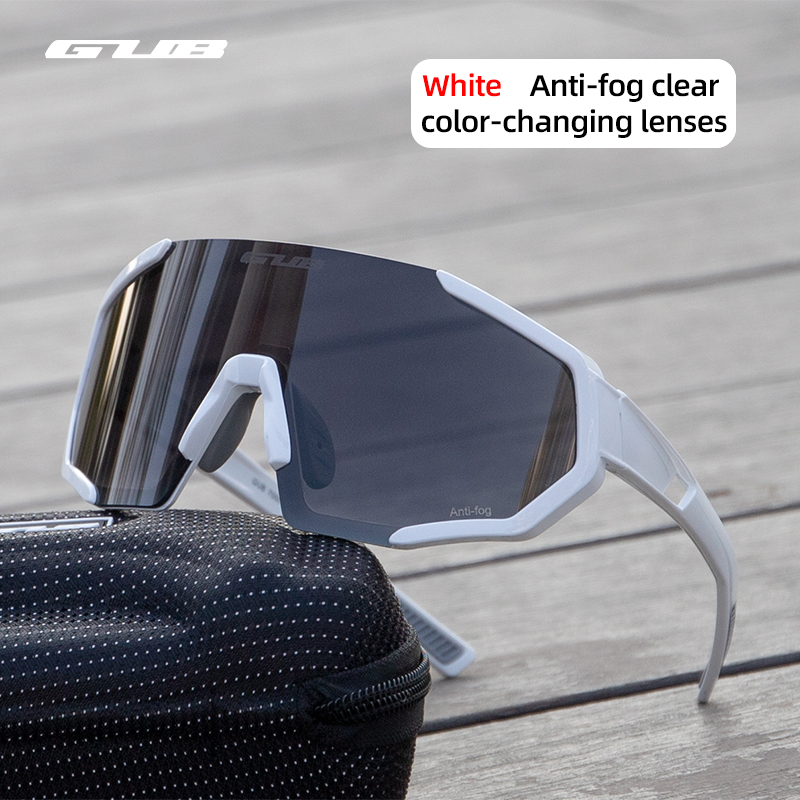 Gub Photochromische Gepolariseerde Fietsbril Mtb Racefiets Anti-Fog Uv400 Bescherming Brillen Zonnebril Mannen Vrouwen Fietsbril: Black