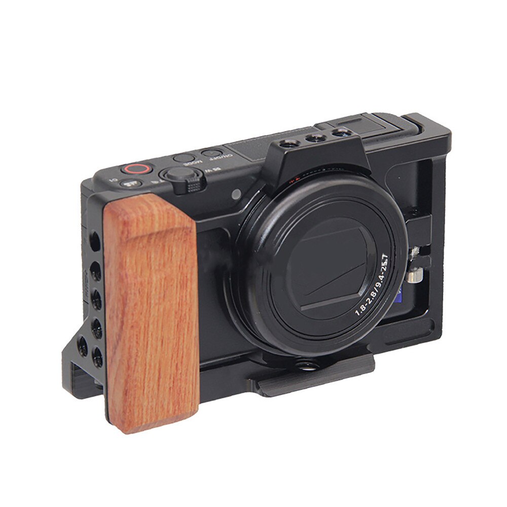 Kamerabeskyttelsesbur trægrebshåndtag til sony  zv1 kamera ekspansionsbur fotografering stabilisator hus taske quick release