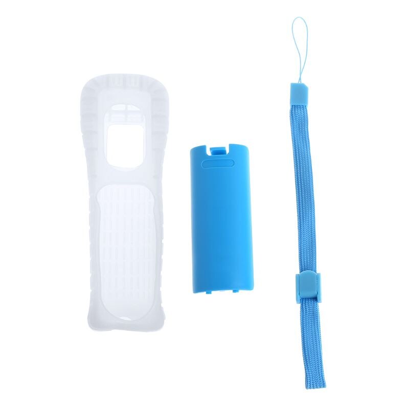 Funda protectora de silicona, carcasa trasera para batería, correa de mano, Kit de repuesto para Nintendo WII mando a distancia: BL