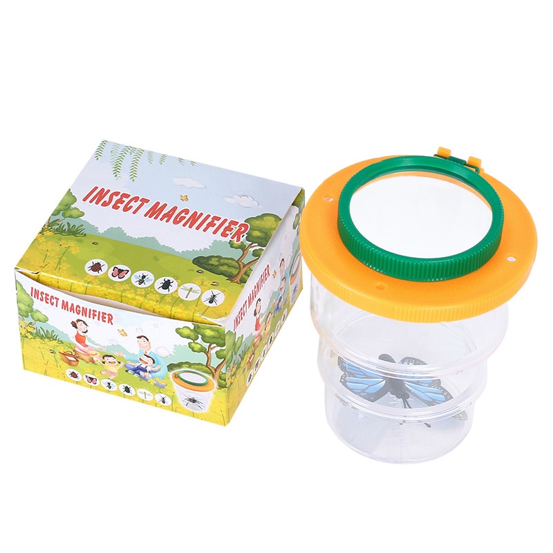 Szkło powiększające ABS soczewki akrylowe dzieci cylindryczne Gąsienica pająk owad skrzynka lupa 75*61*61mm