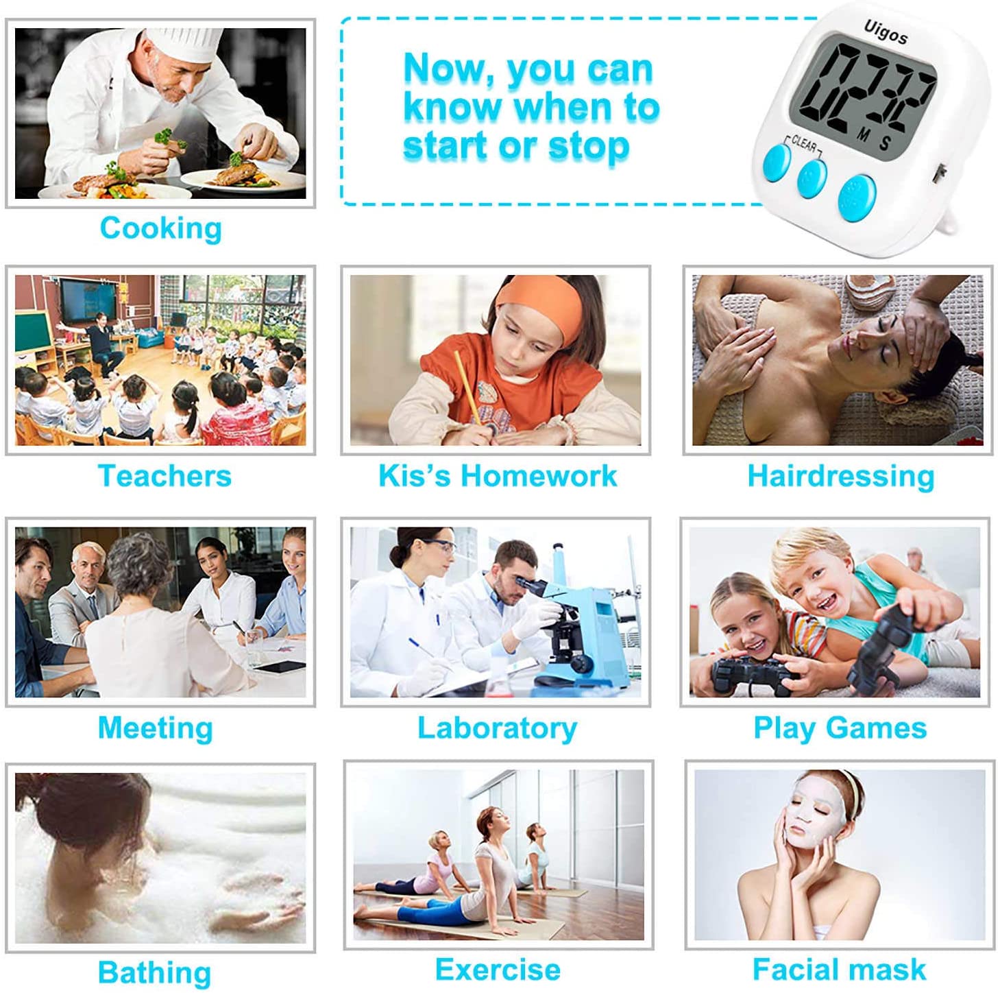 Cooking kitchen timer electronic reminder student time management limit positive countdown timer elderly alarm clock