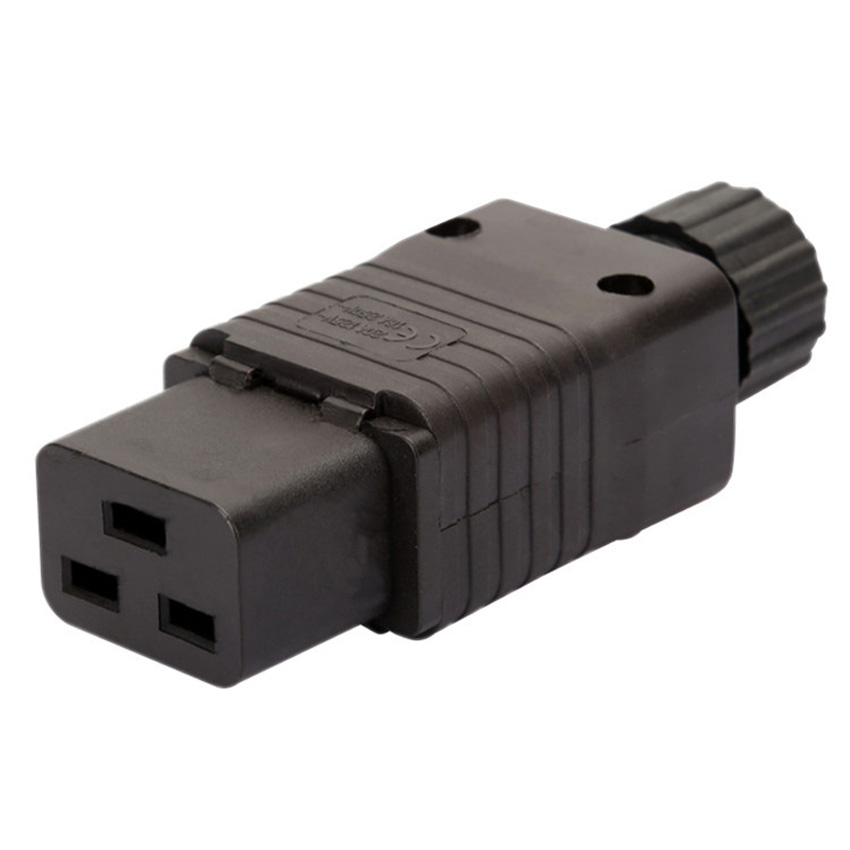 Black 16A CE Copper IEC320 C19 C20 UPS PDU Power Rewirable Connector 3P Assemble Wire Receptacle Male Female Convert Socket Plug: C19 female socket / C20 male plug