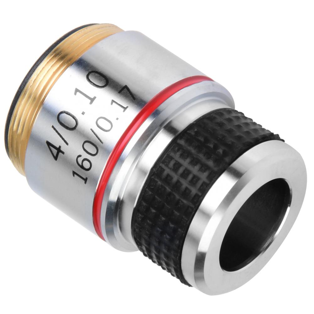 4X 185 Biological Microscope Achromatic Objectives Lens 160/0.17 Microscope Aluminum Alloy Parts