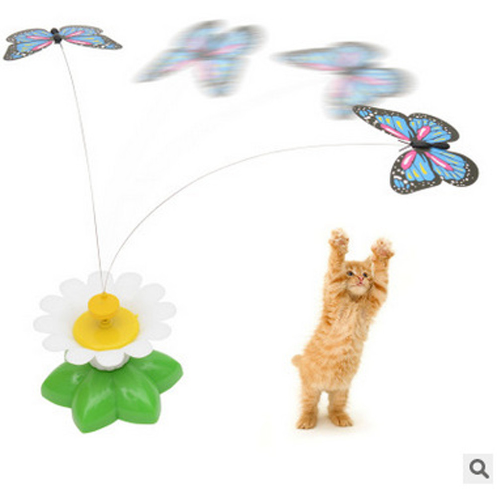 Elektrisk roterende sæde sommerfugl sjov kat kæledyr legetøj kat killing killing plast + ståltråd  #01