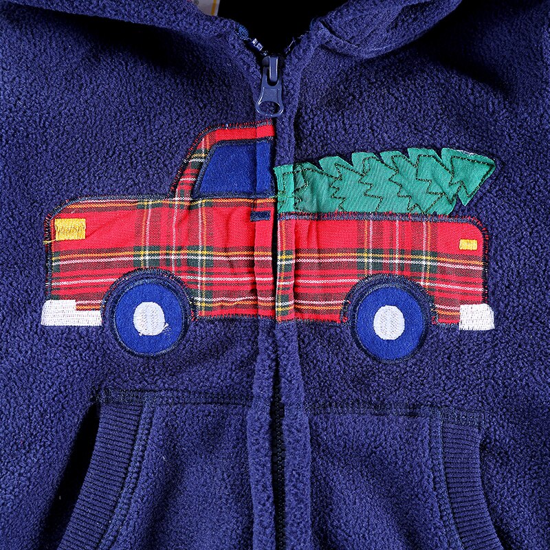 SAILEROAD Toddler Boy Jacket Coat Cartoon Truck Fleece Jacket for Boy Autumn Winter Kids Outerwear Clothing Little Child Clothes