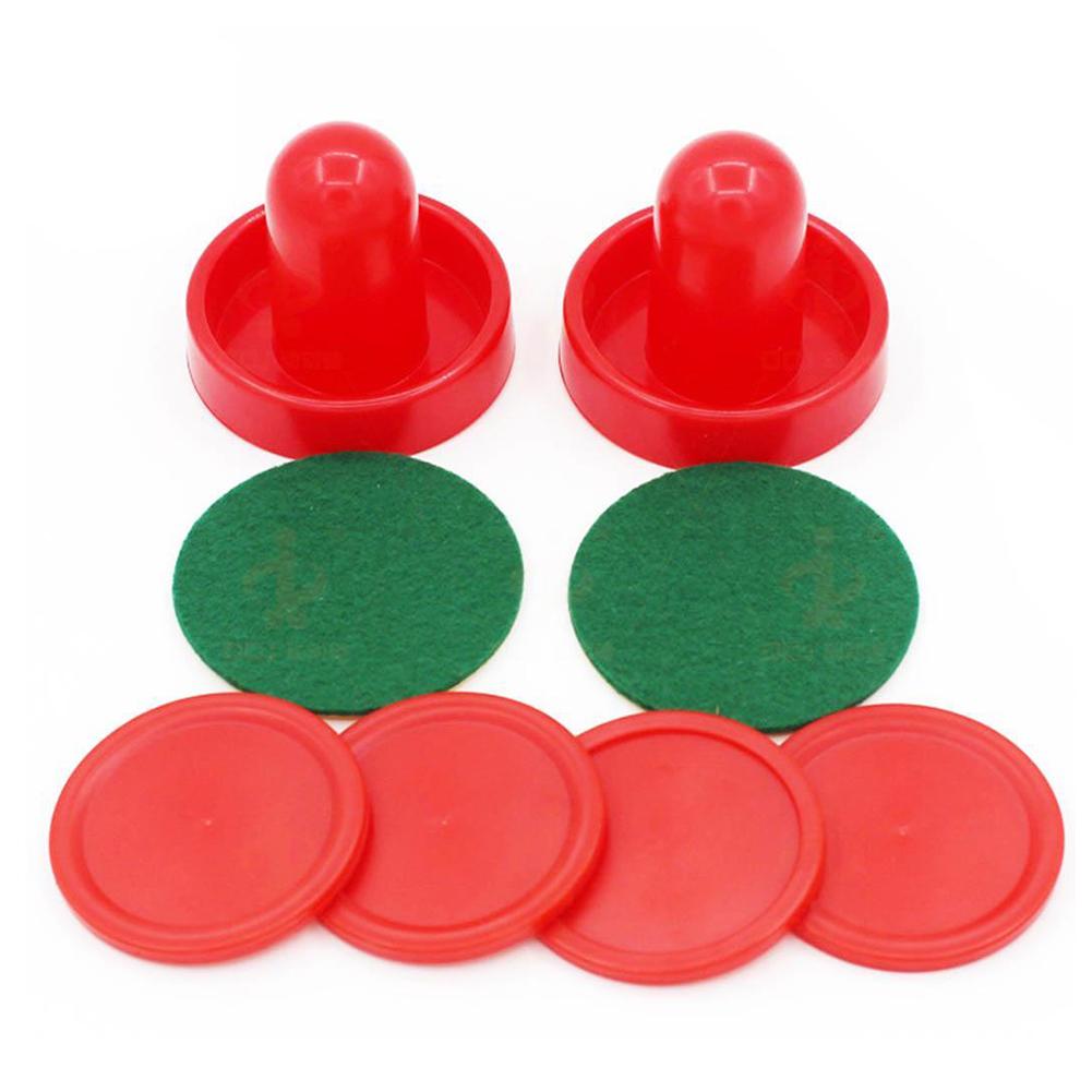 Air hockey utrustning bord ersättning puckar och pusher set air hockey plast tillbehör för mallet målvakter luft