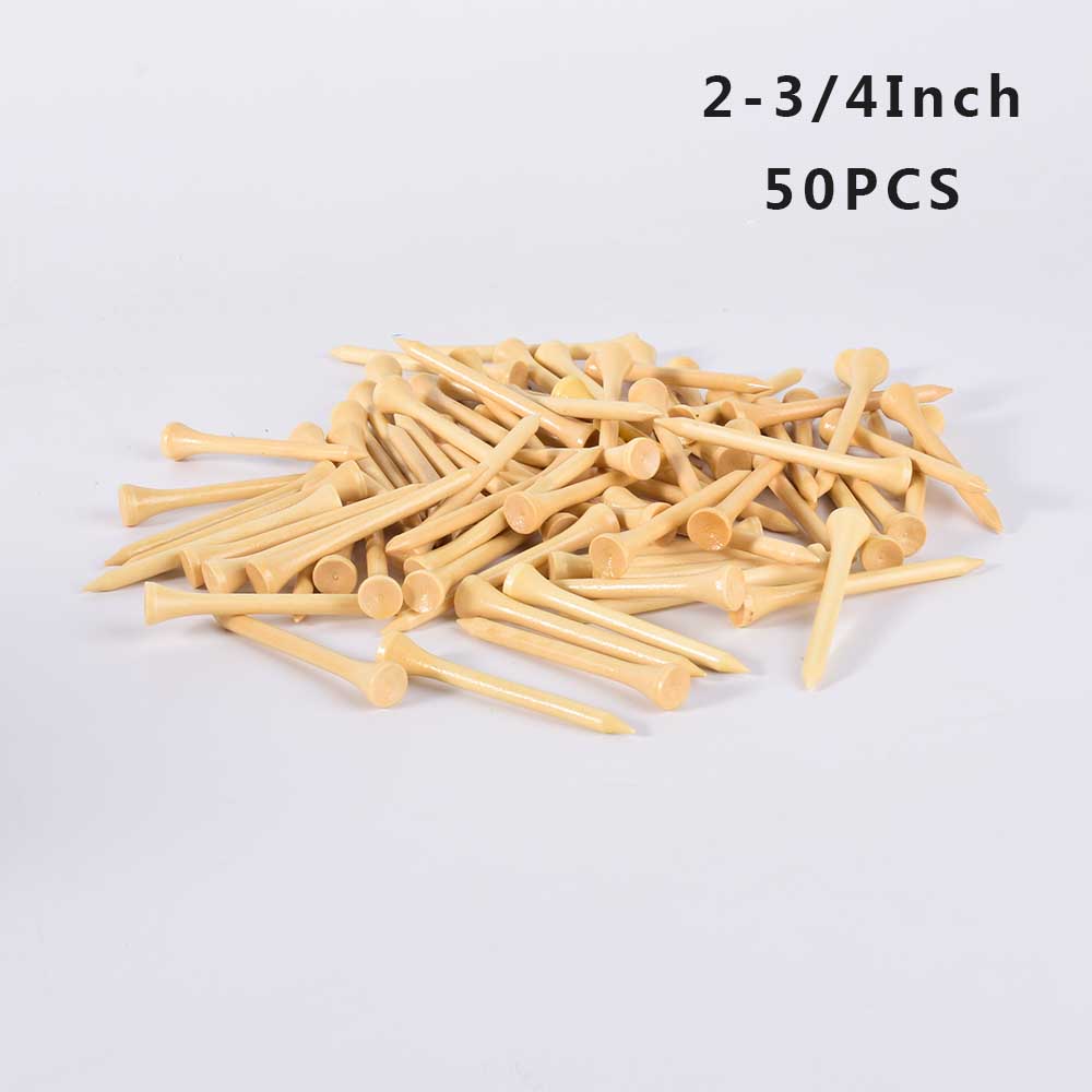 100Pcs Hard Wood Golf Tees for Golf Swing Practice Accessories Unbreakable Wooden Tee Golf Ball Training 42 54 70 83 mm White: 70mm 50Pcs Natural