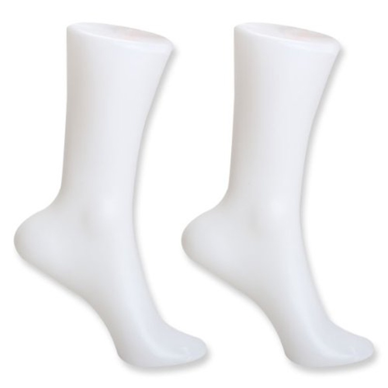 Molde de exhibición de calcetines para mujer, medias cortas, maniquí blanco, 2 uds.