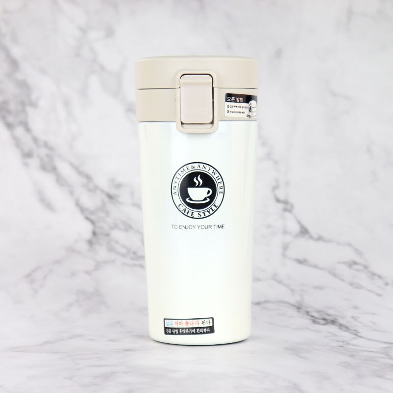 Premium coffee cup stainless steel thermos flask empty tumbler flask thermos bottle water tea mug Thermo Cup: white